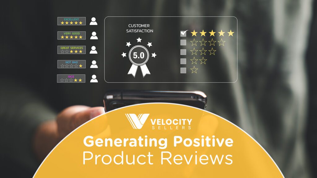 Image of a product review visualization displaying a high star rating and positive customer feedback, emphasizing the importance of generating positive product reviews.