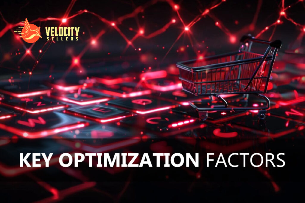 A miniature shopping cart on a glowing red keyboard, symbolizing e-commerce optimization.