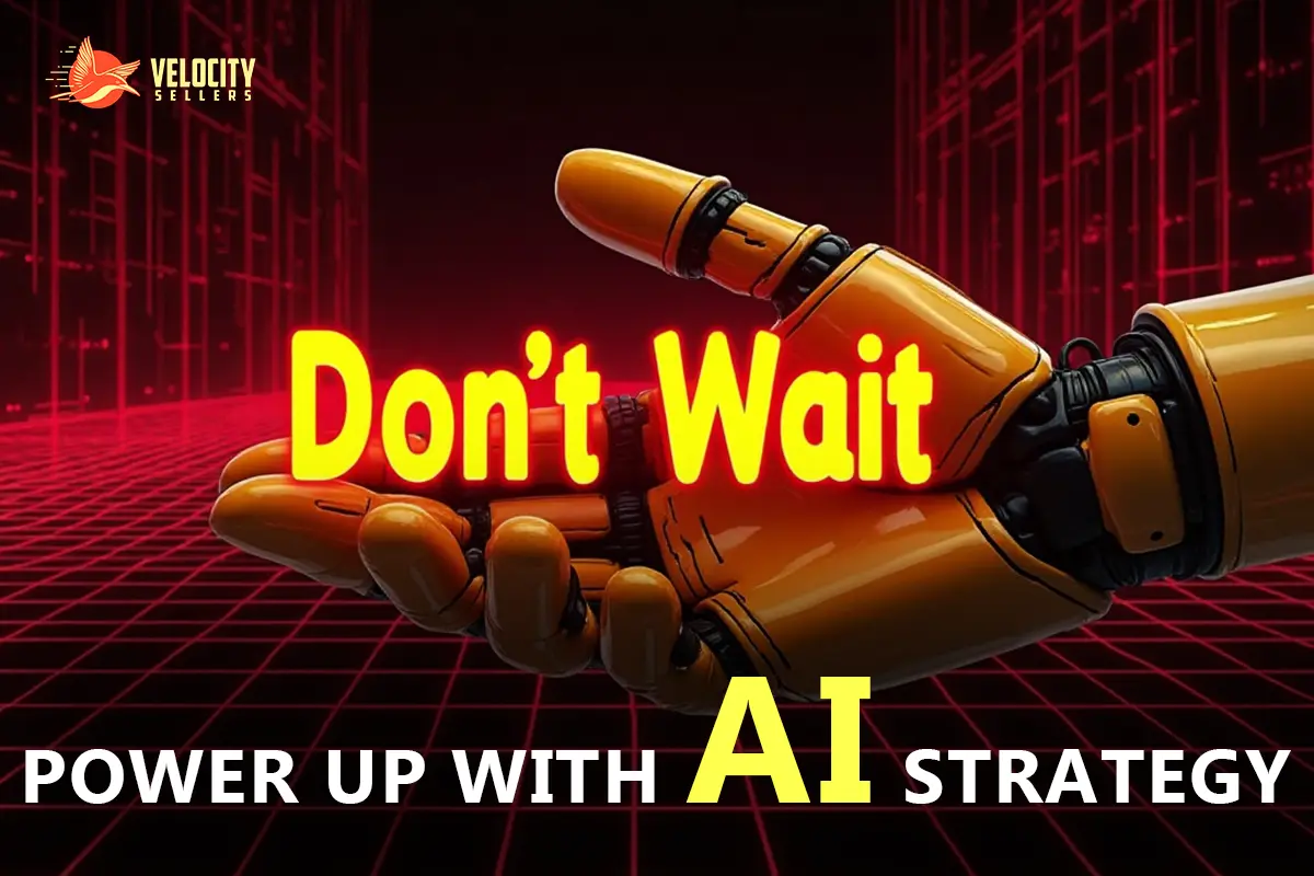 robotic hand glowing under neon red lights, signaling urgency to embrace digital strategy for modern business success
